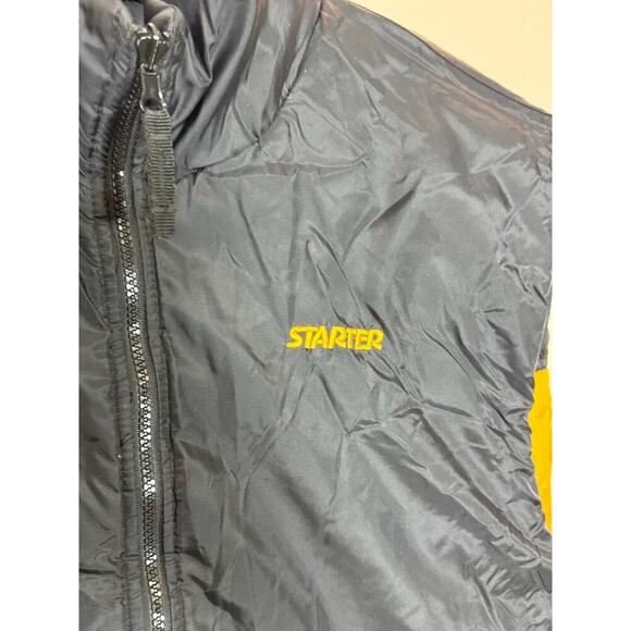 VTG Starter Mens Puffer Vest XL Gold Medal Yellow Black Reversible Y2K 90s - Picture 9 of 14